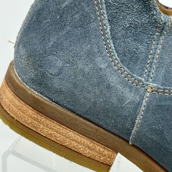 Born Women's Arula Blue Suede Ankle Booties Size 7.5 Casual Fall Back Zipper - Picture 2 of 15